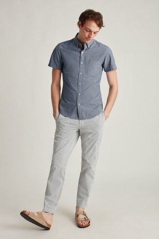 Chemise à manches courtes grise ONLY & SONS