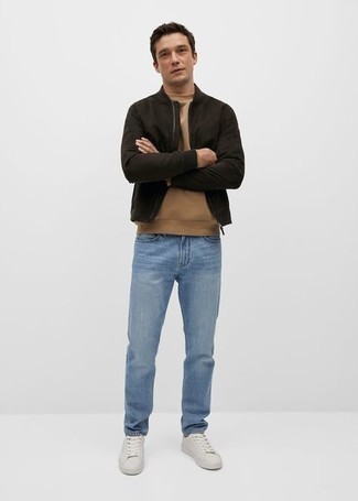 Sweat-shirt marron clair Calvin Klein Jeans
