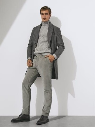 Pantalon chino en velours côtelé gris Dondup