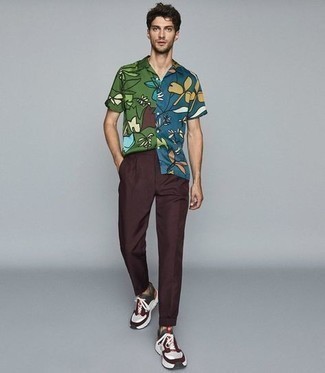 Chemise à manches courtes à fleurs multicolore Valentino