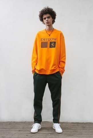 Sweat-shirt imprimé orange KARL LAGERFELD JEANS