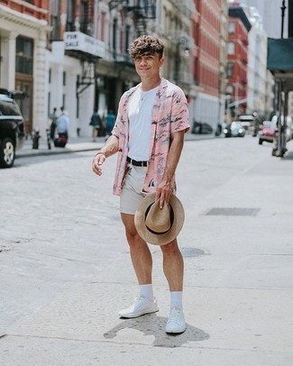 Chemise à manches courtes imprimée rose Alexander Wang