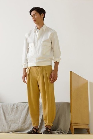 Pantalon chino chartreuse King & Tuckfield