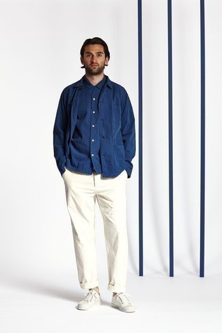Chemise à manches courtes bleu marine Giorgio Armani