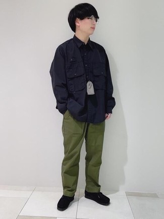 Veste-chemise bleu marine Yohji Yamamoto