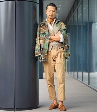 Pantalon chino marron clair Junya Watanabe MAN