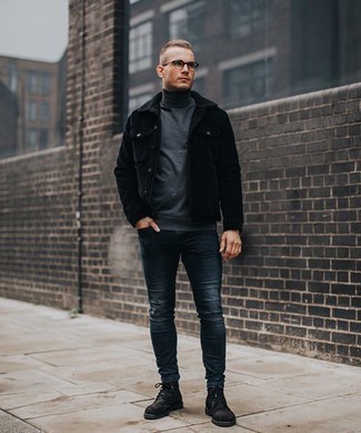 Veste-chemise en velours côtelé noire 73 London