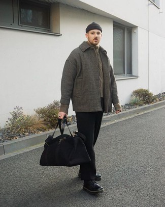 Grand sac en toile noir Thom Browne