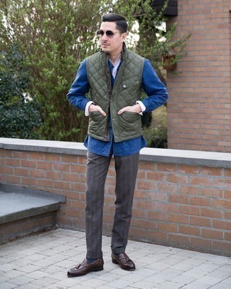 Pantalon chino à rayures verticales gris foncé Thom Browne