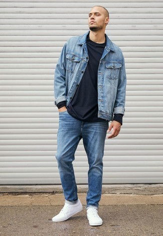 Veste en jean bleu clair Urban Classics