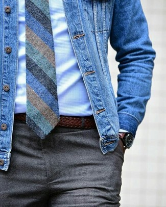 Cravate à rayures verticales bleue Polo Ralph Lauren