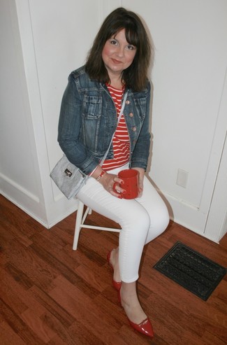 T-shirt à manche longue à rayures horizontales rouge et blanc Pam & Gela