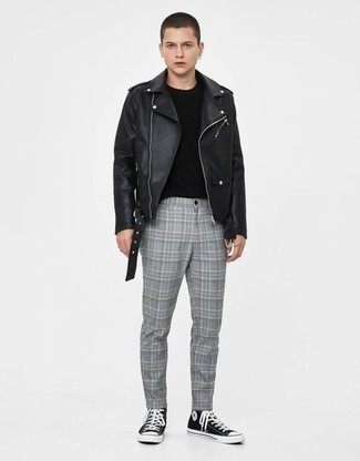 Pantalon chino écossais gris Juun.J