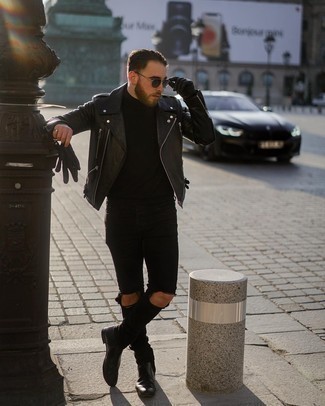 Bottines chelsea en cuir noires Dolce & Gabbana