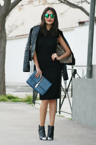 Bottines en cuir ornées noires Givenchy