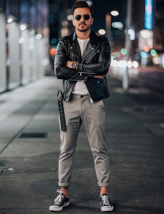 Veste motard en cuir noire Addict Clothes Japan