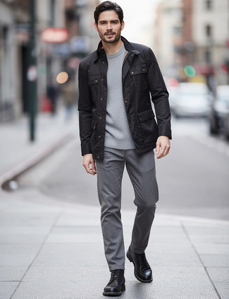 Veste style militaire noire Gucci