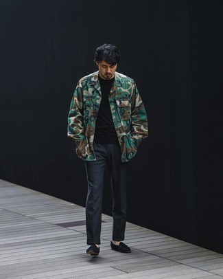Veste style militaire camouflage olive Off-White