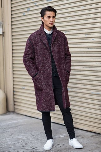 Comment porter un manteau violet