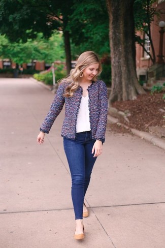 Comment porter une veste en tweed violette