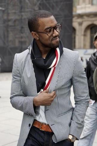 Comment porter un blazer blanc et bleu