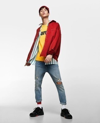 Comment porter des chaussettes blanc et rouge
