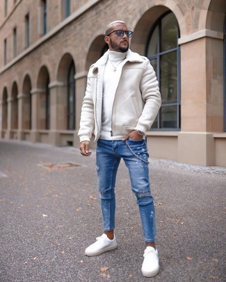 Comment porter une veste blanche quand il fait froid