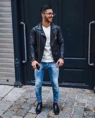 Comment porter un t-shirt à col rond en tricot blanc