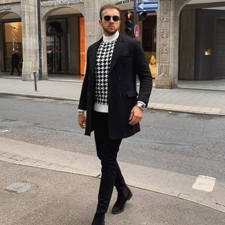 Comment porter un pull à col roulé imprimé blanc