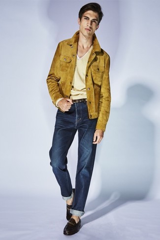 Comment porter une veste en jean jaune