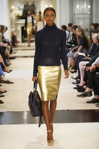 Comment porter une jupe crayon jaune