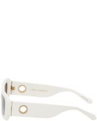 Lunettes de soleil beiges Linda Farrow