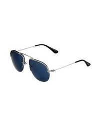 Lunettes de soleil bleu marine Prada