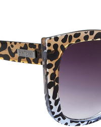 Lunettes de soleil imprimées léopard noires Le Specs