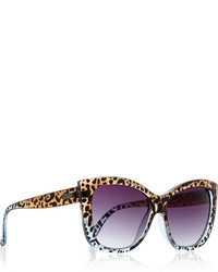 Lunettes de soleil imprimées léopard noires Le Specs