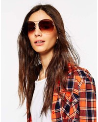 Lunettes de soleil marron Asos