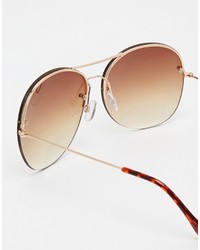 Lunettes de soleil marron Asos