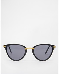 Lunettes de soleil noir et doré Asos