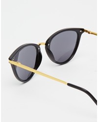 Lunettes de soleil noir et doré Asos