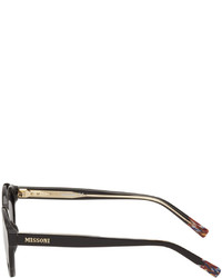 Lunettes de soleil noires Missoni