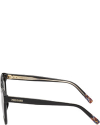 Lunettes de soleil noires Missoni