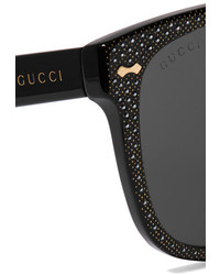 Lunettes de soleil ornées noires Gucci