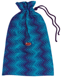 Maillot de bain une pièce en crochet à rayures verticales bleu marine Missoni