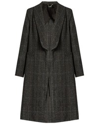 Manteau à carreaux gris foncé
