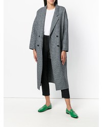 Manteau à carreaux gris foncé Pinko