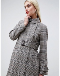 Manteau à carreaux gris ASOS DESIGN