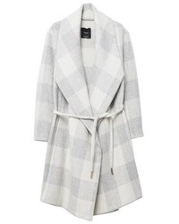 Manteau à carreaux gris Mango