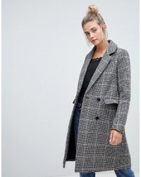 Manteau à carreaux gris Pimkie
