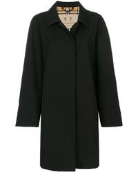 Manteau à carreaux noir Burberry