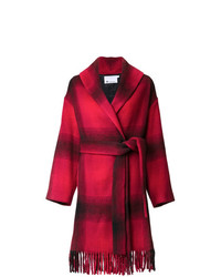Manteau à carreaux rouge T by Alexander Wang